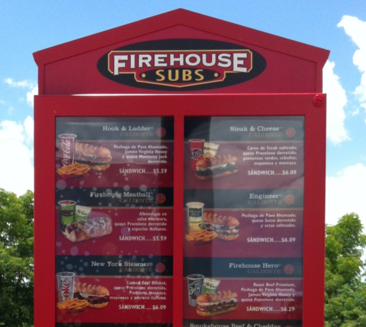 firehouse subs menu board, Signage for QSR's
