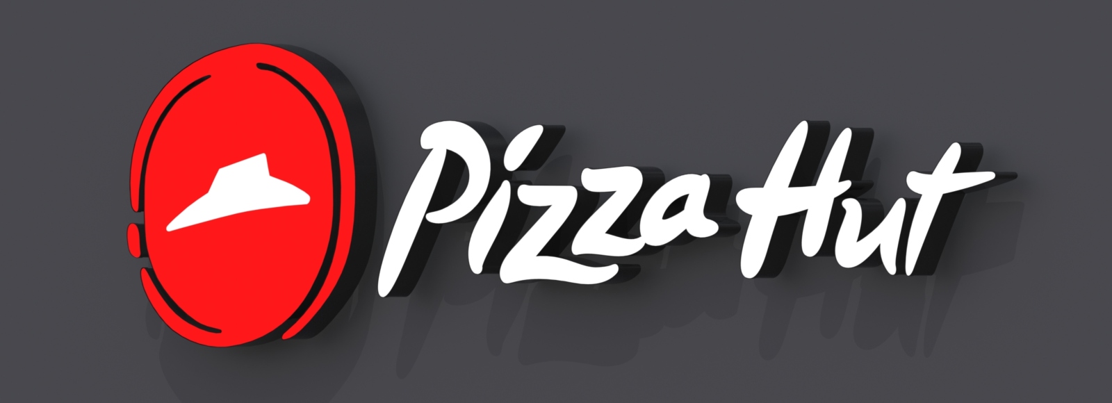 pizza hut, yum express, channel letters, rendering design